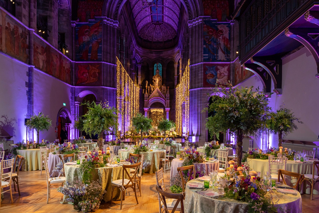 Signet Library dressed for an event